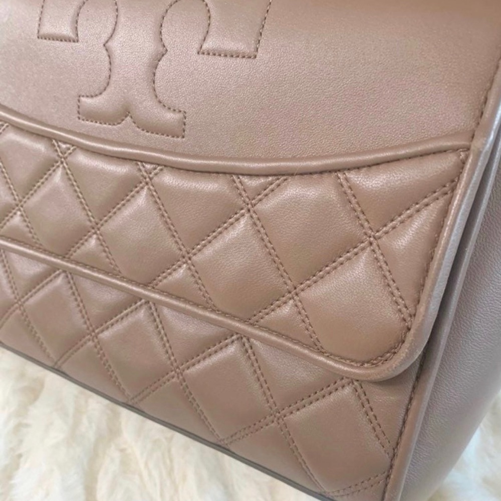 Biege Tory Burch Savannah Top Handle Satchel Set - Picture 6 of 12